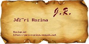Jári Rozina névjegykártya